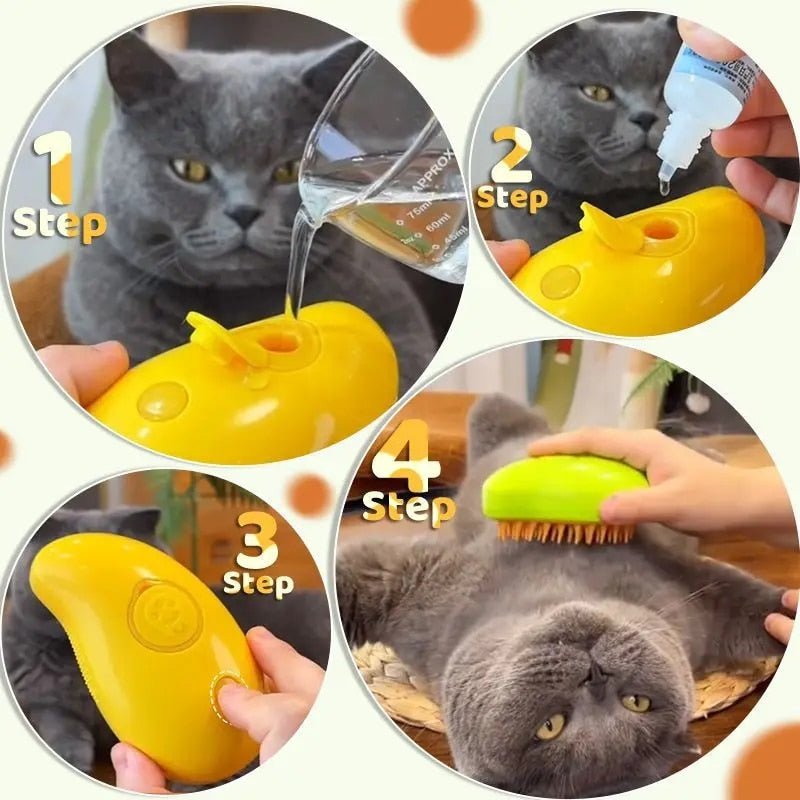 BROSSE À VAPEUR ÉLECTRIQUE POUR CHAT ET CHIEN - chatparadis